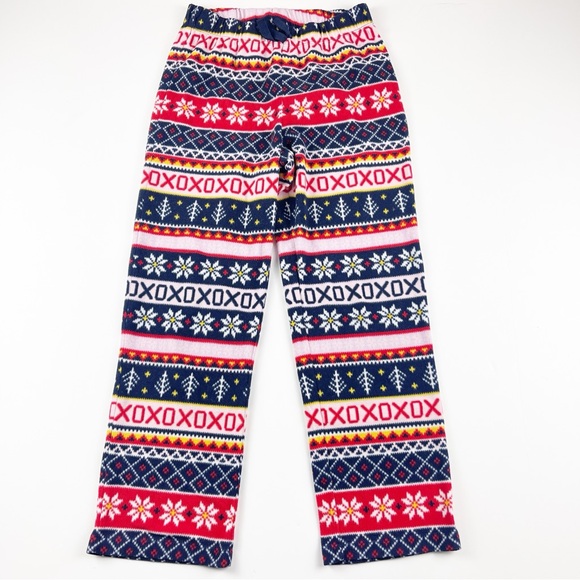 Old Navy Fair Isle Fleece Holiday Pants L 10-12 - Picture 2 of 4